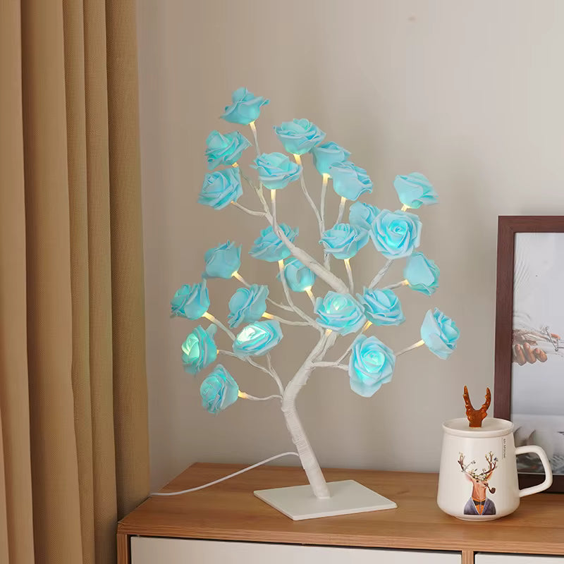 Warm led table lamp, modern design, cozy home decor