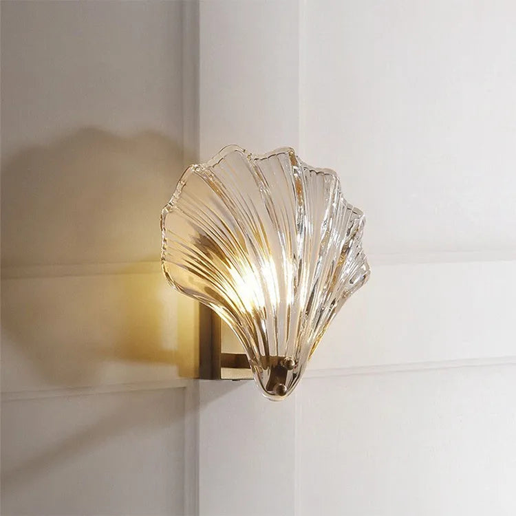 Shell glass wall light