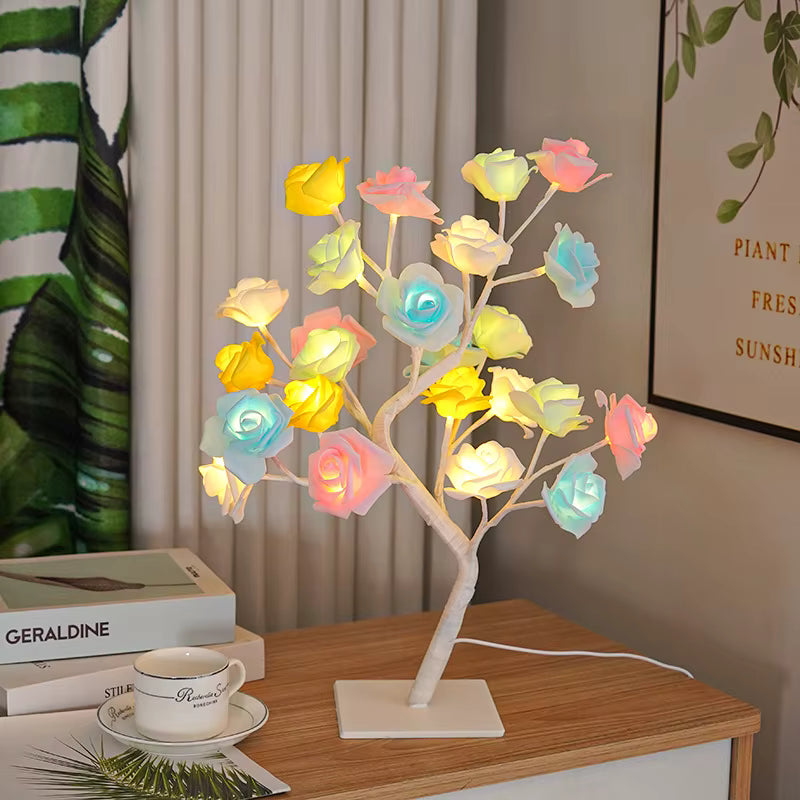 Warm led table lamp, modern design, cozy home decor