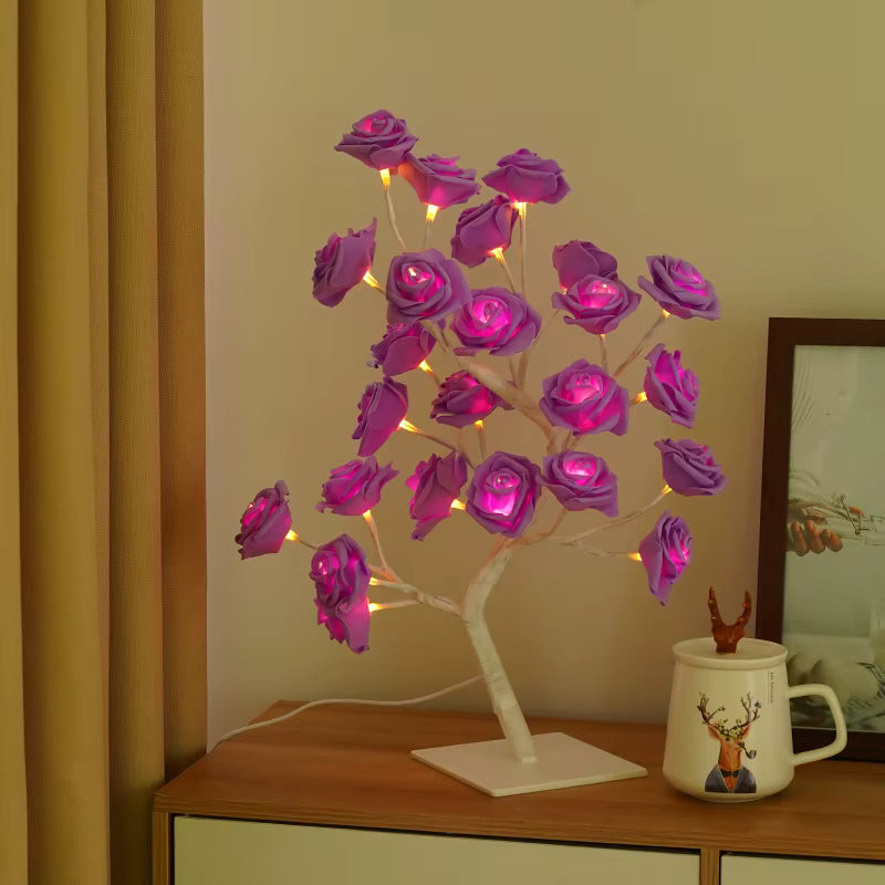 Warm led table lamp, modern design, cozy home decor