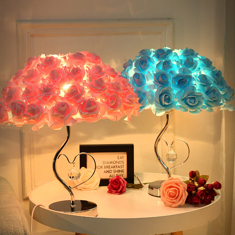 Romantic rose table lamp, warm led night light, home decor gift