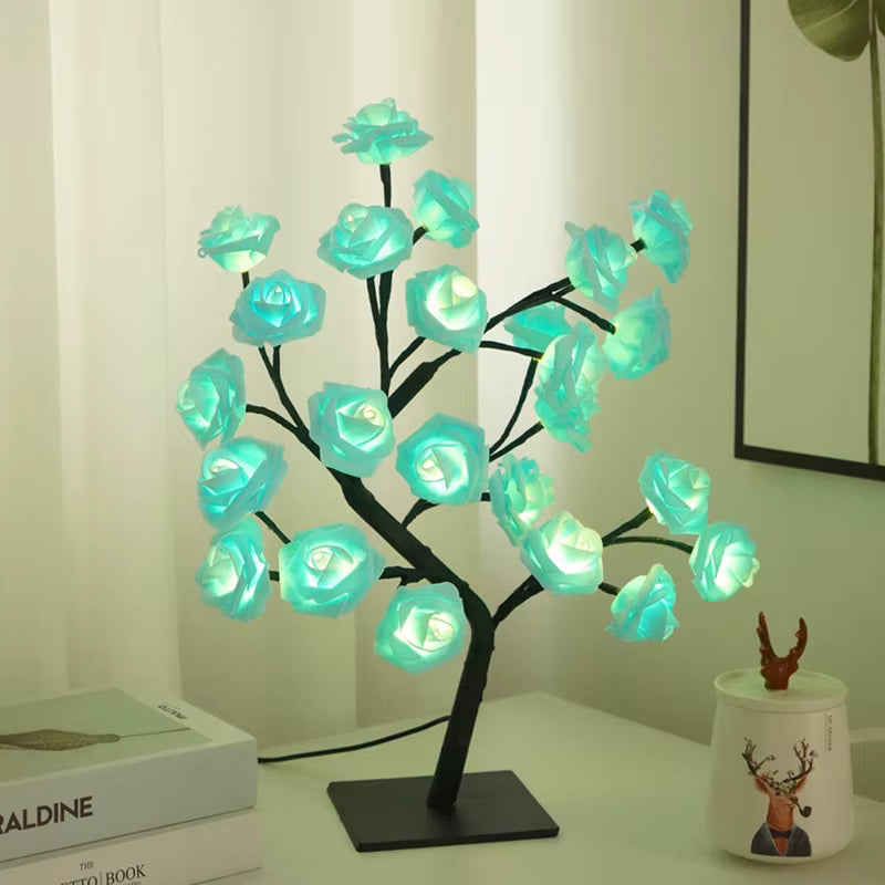 Warm led table lamp, modern design, cozy home decor