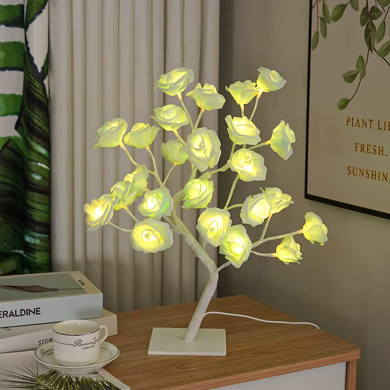 Warm led table lamp, modern design, cozy home decor