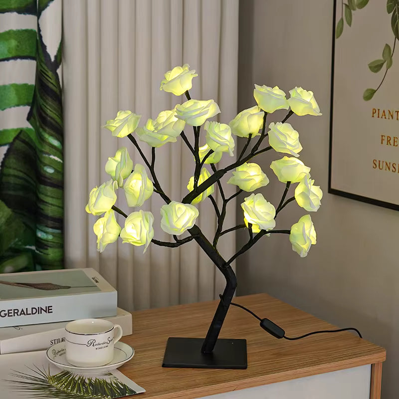 Warm led table lamp, modern design, cozy home decor