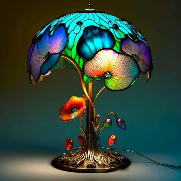 Resin table lamp, modern design, warm led light, usb switch