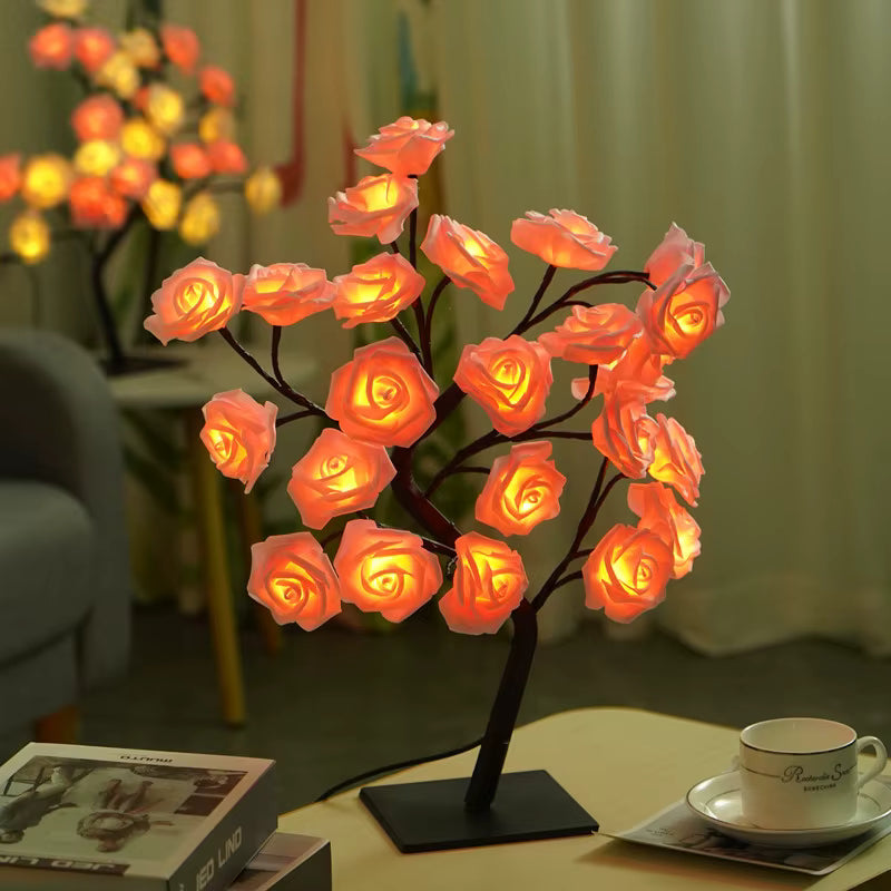 Warm led table lamp, modern design, cozy home decor
