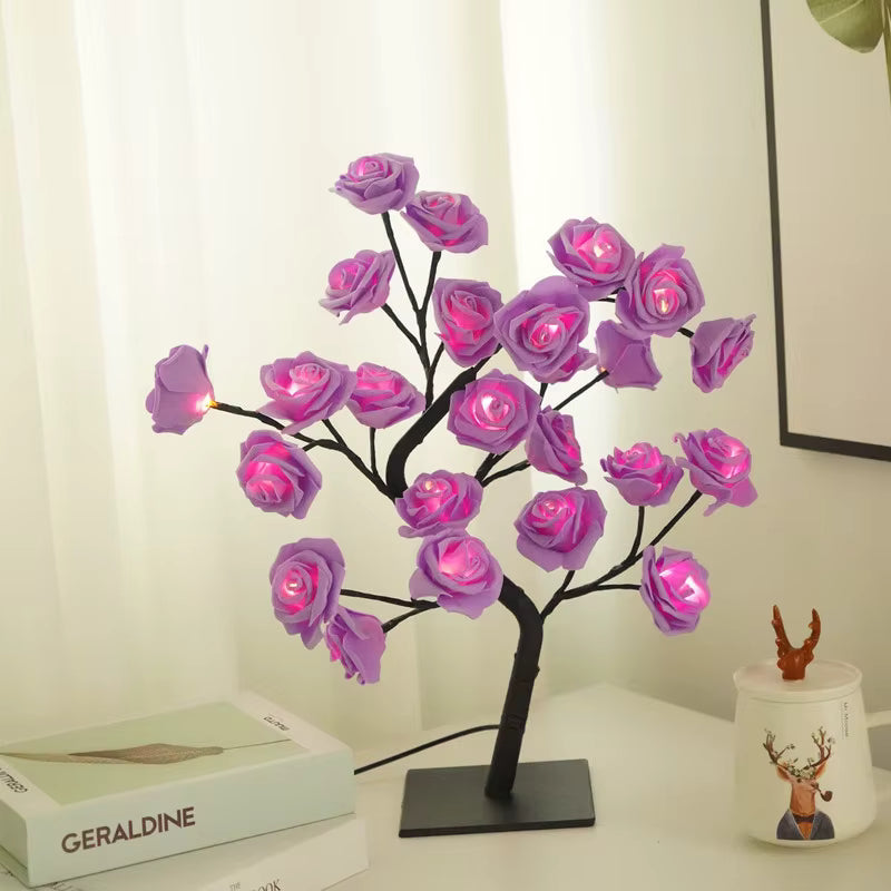 Warm led table lamp, modern design, cozy home decor