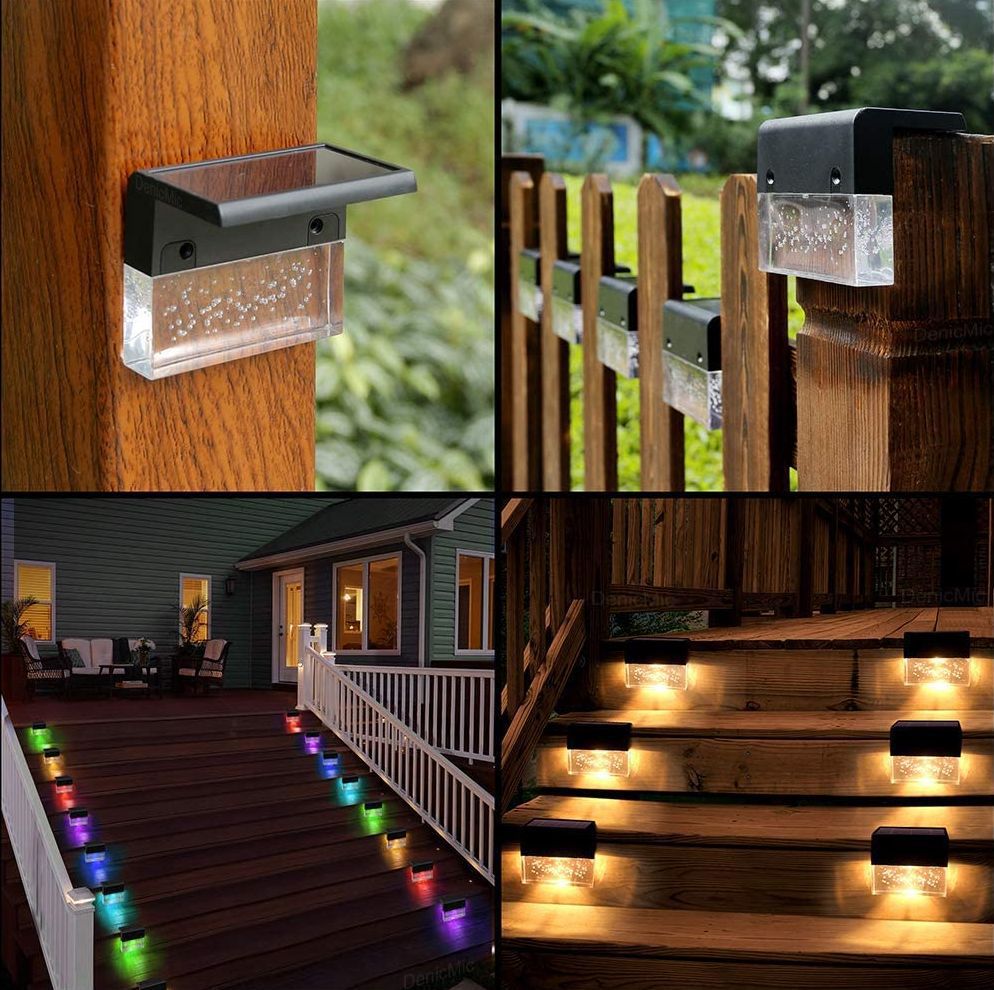 WATERPROOF NEW RGB LED SOLAR STEP FENCE LIGHT