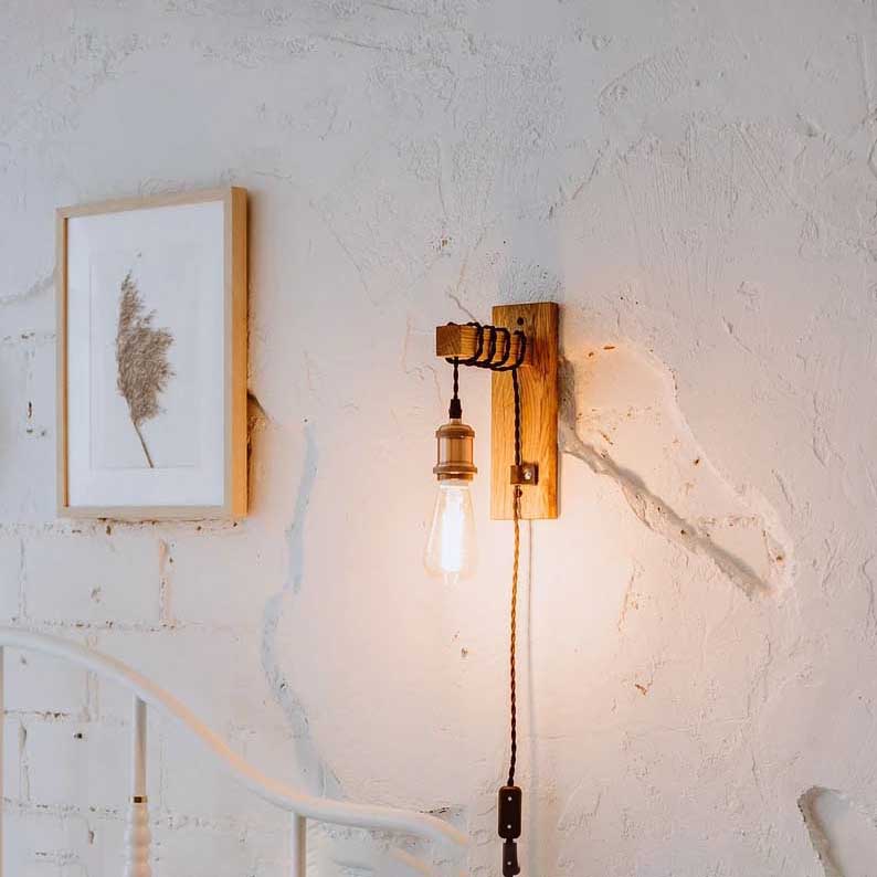 Wall lamp wood Edison W