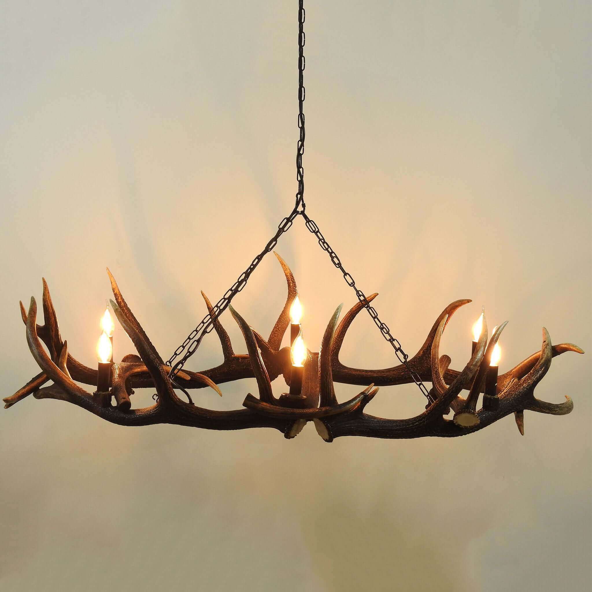 ELIPSE ANTLER Chandelier for 6 lights with downlights