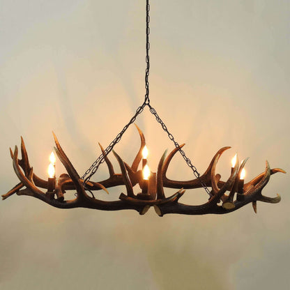 ELIPSE ANTLER Chandelier for 6 lights with downlights