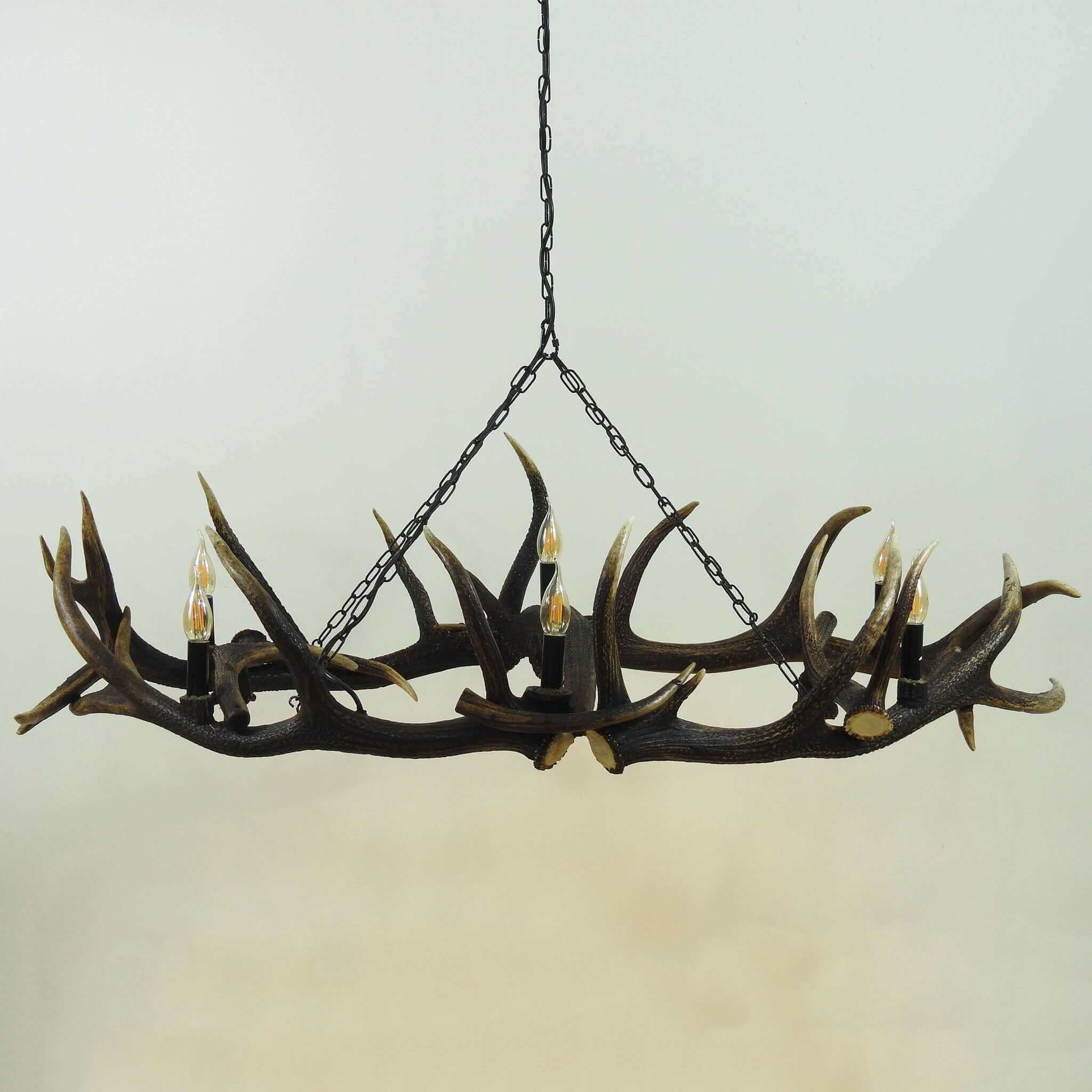 ELIPSE ANTLER Chandelier for 6 lights with downlights