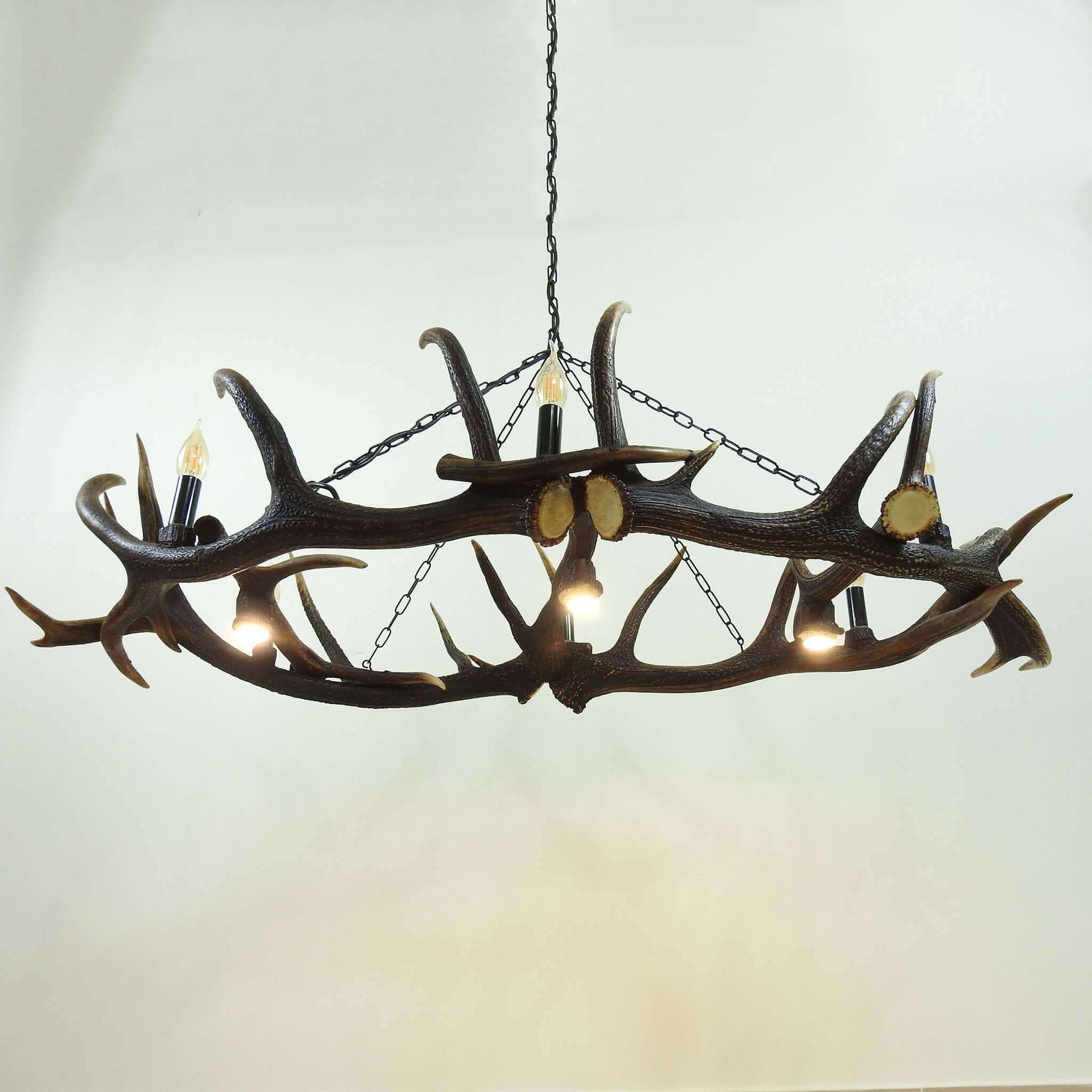 ELIPSE ANTLER Chandelier for 6 lights with downlights