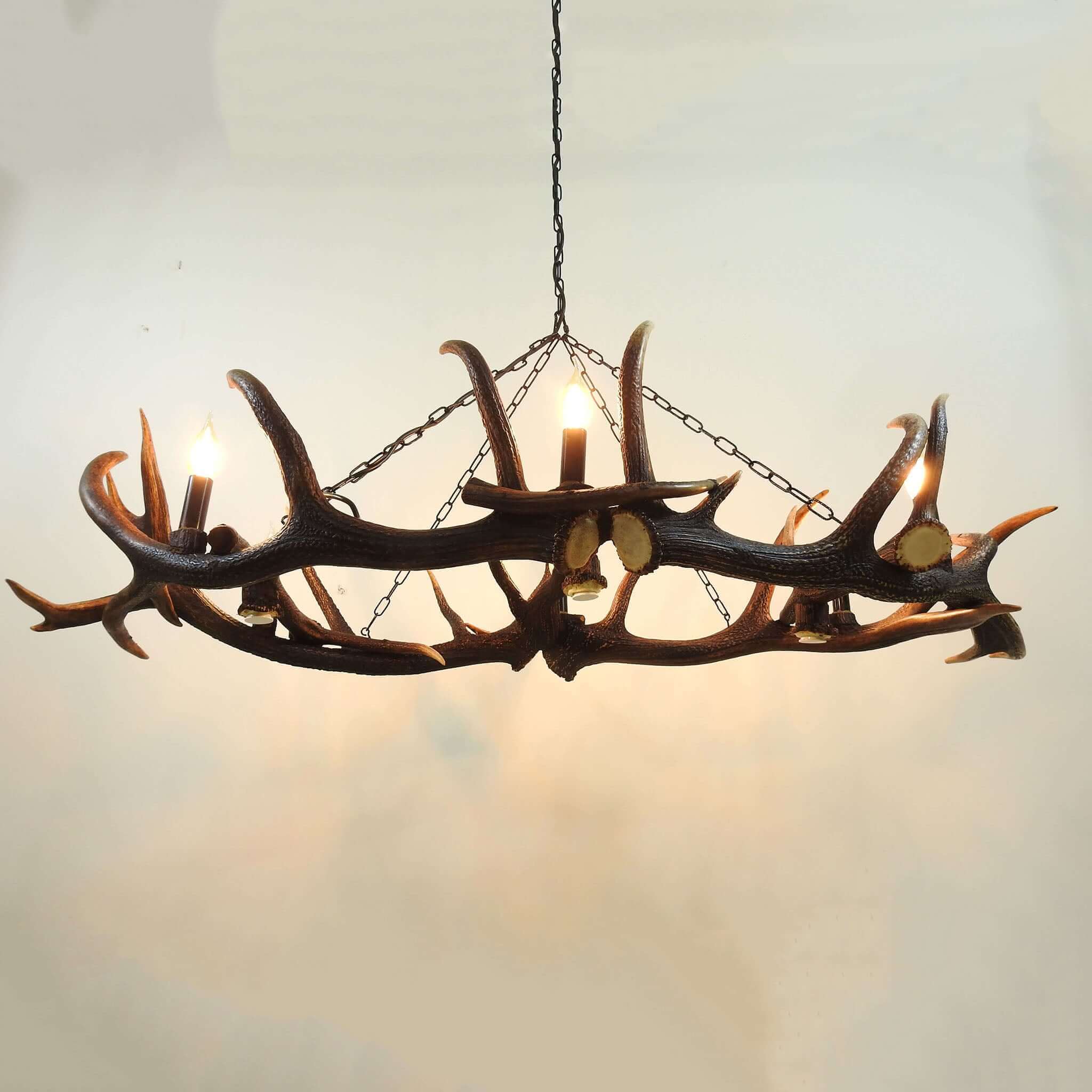 ELIPSE ANTLER Chandelier for 6 lights with downlights