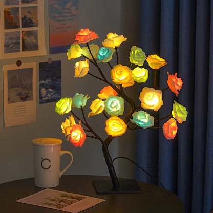 Warm led table lamp, modern design, cozy home decor