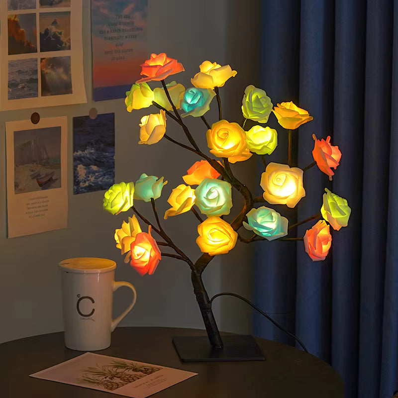 Warm led table lamp, modern design, cozy home decor