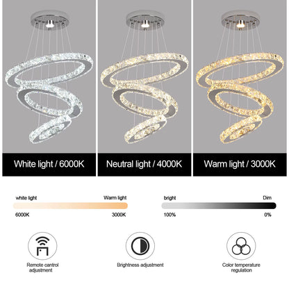 Crystal spiral pendant light