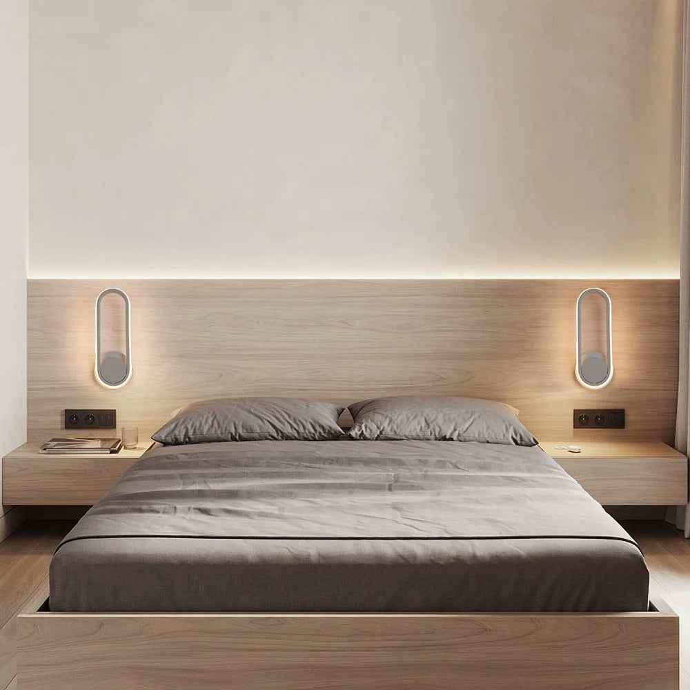 Oval LED wall light