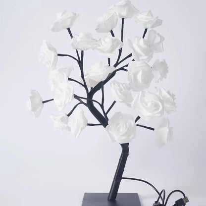 Warm led table lamp, modern design, cozy home decor
