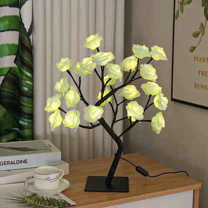 Warm led table lamp, modern design, cozy home decor