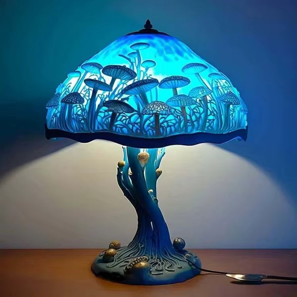 Resin table lamp, modern design, warm led light, usb switch