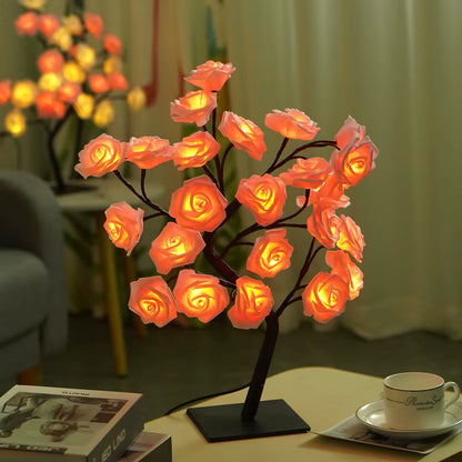 Warm led table lamp, modern design, cozy home decor