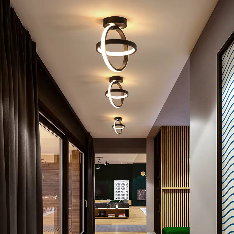 Black ring ceiling light