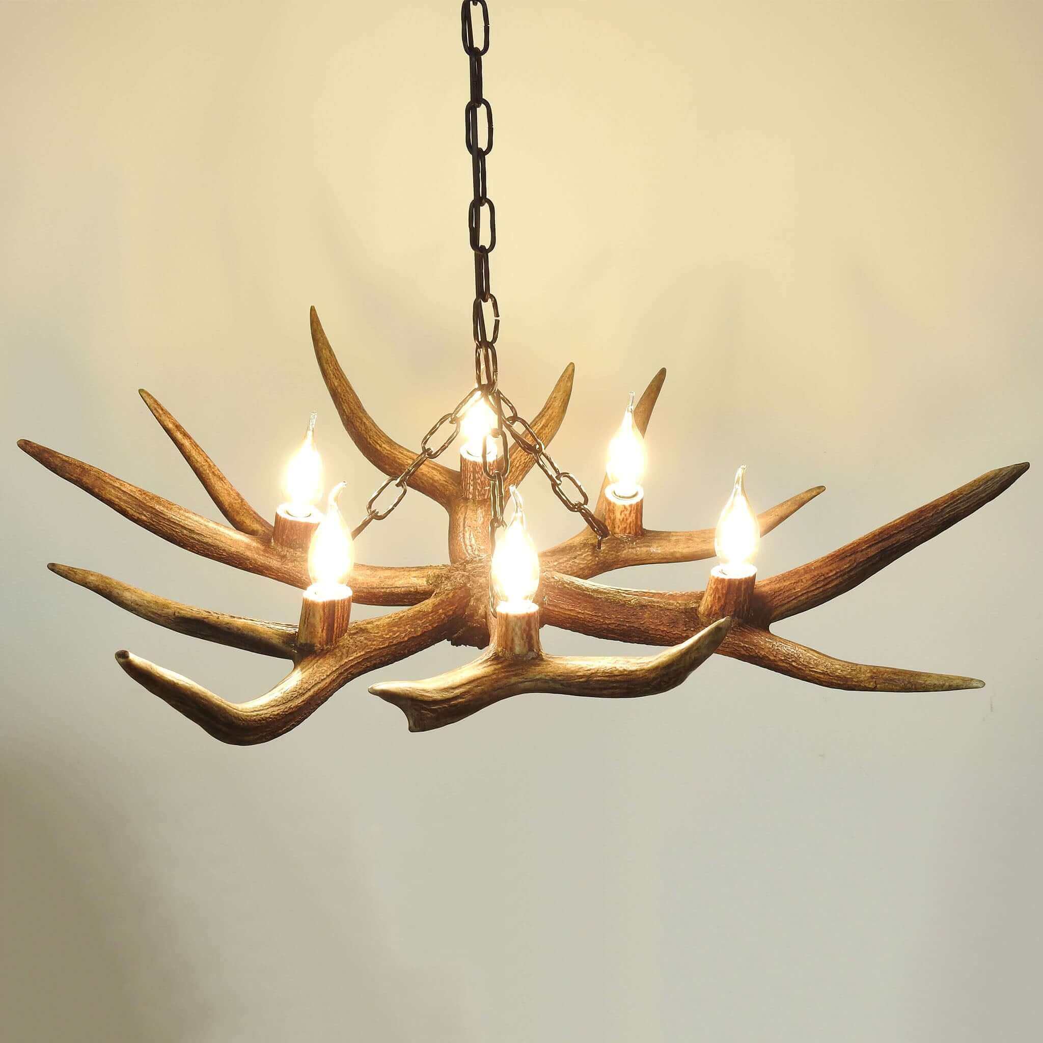 REAL 6 LIGHTS ANTLER Chandelier