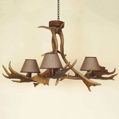 REAL ANTLER Chandelier for 3 lights with shades