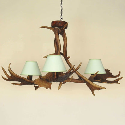 REAL ANTLER Chandelier for 3 lights with shades