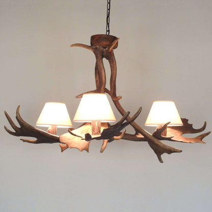 REAL ANTLER Chandelier for 3 lights with shades