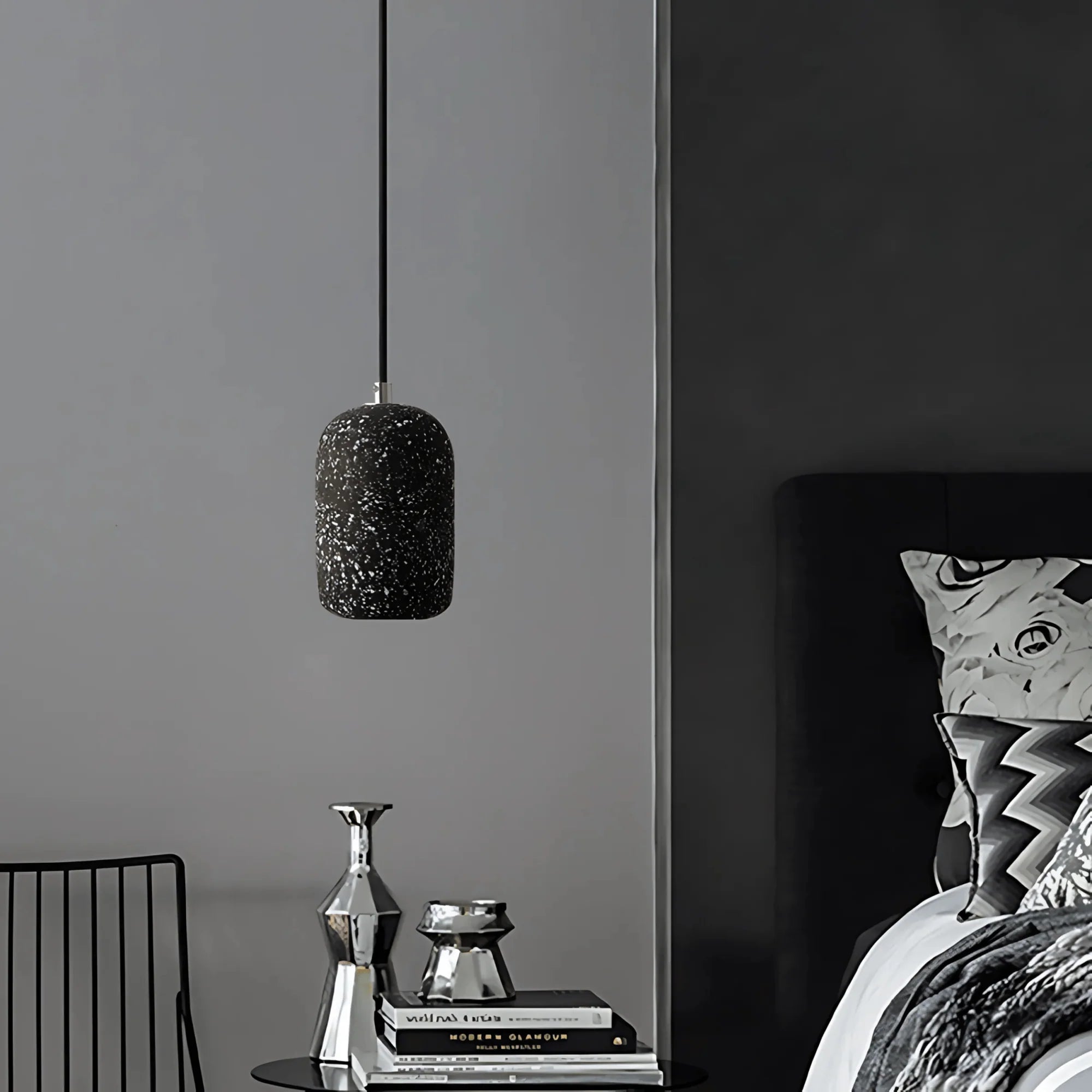 Pebble cement pendant light